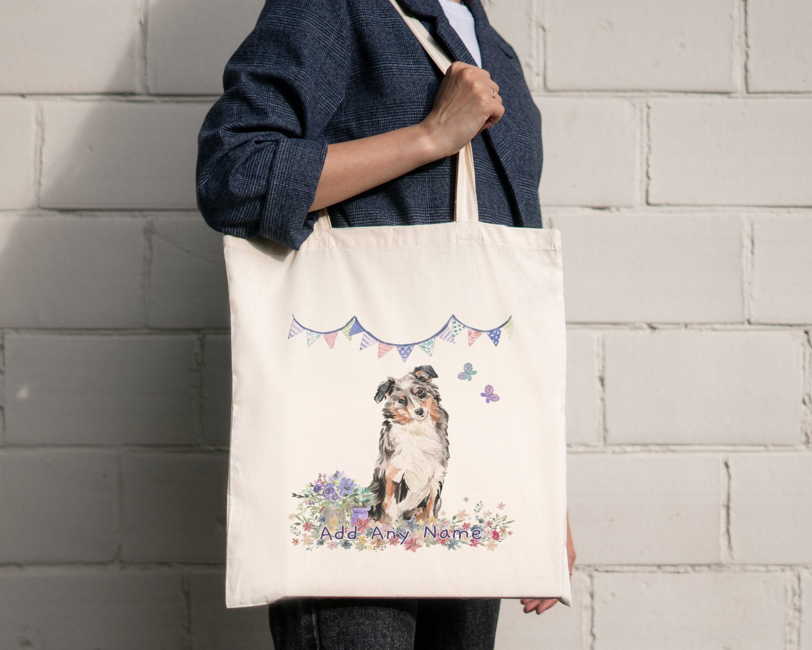 Personalised Australian Shepherd Dog Cotton Shopper Tote Bag - Add a ...