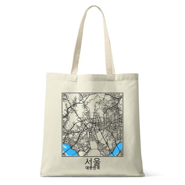 Large Anti-tear Nylon Tote Bag, Streets of Seoul